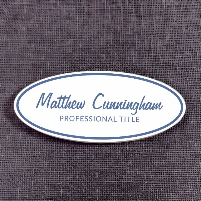 Vintage Retro Custom Logo Employee Name Job Title Tag (Creator Uploaded)