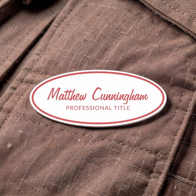 Vintage Retro Custom Logo Employee Name Job Title Tag (Creator Uploaded)