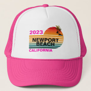 VINTAGE RETRO CUSTOM NEWPORT BEACH CALIFORNIA TRUCKER HAT