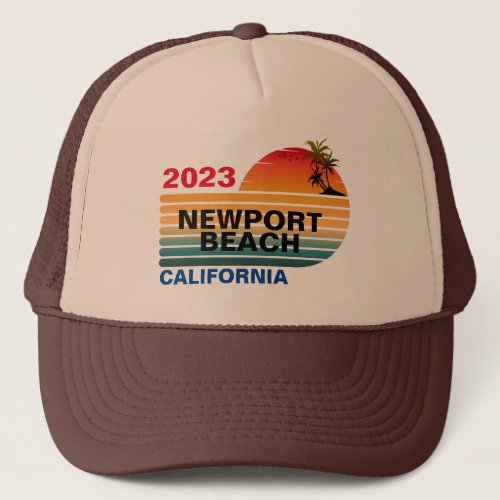 VINTAGE RETRO CUSTOM NEWPORT BEACH CALIFORNIA  TRUCKER HAT