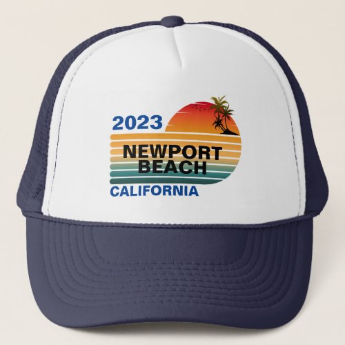 VINTAGE RETRO CUSTOM NEWPORT BEACH CALIFORNIA  TRUCKER HAT