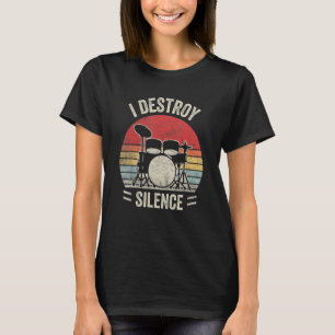 Vintage Retro Cute Drum Set Rocker Music Percussio T-Shirt
