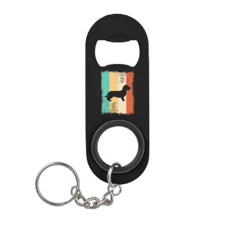 Vintage Retro Dachshund Wirehaired Keychain Bottle Opener