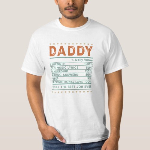 Vintage retro daddy daily value pastel terracotta T_Shirt