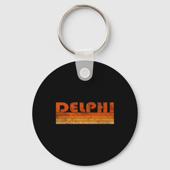 Vintage Retro Delphi Greece  Keychain (Front)