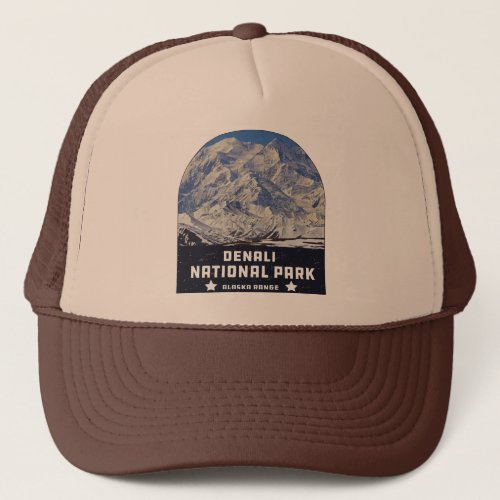 Vintage retro Denali National Park mountain Alaska Trucker Hat