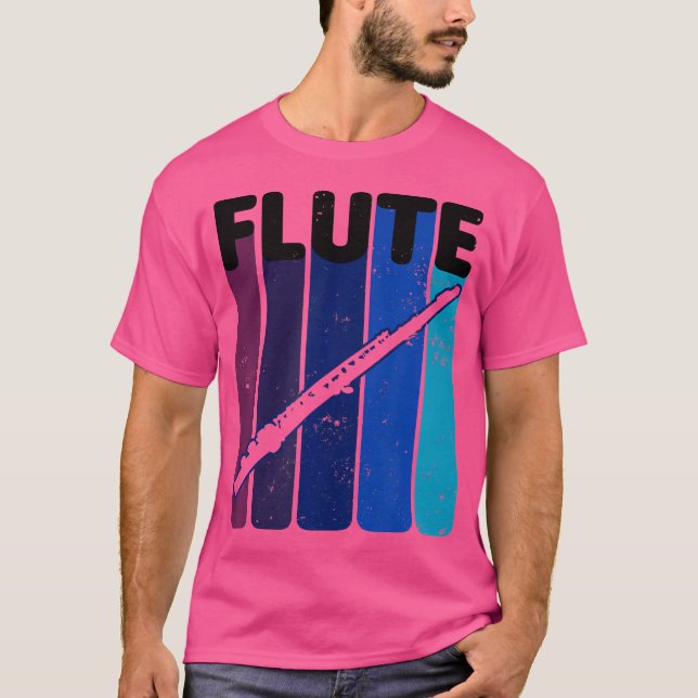 Vintage Retro Design Flute T-Shirt (Front)