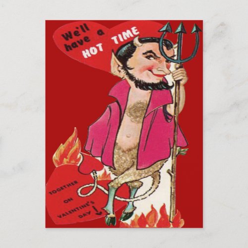 Vintage Retro Devil Valentine Card