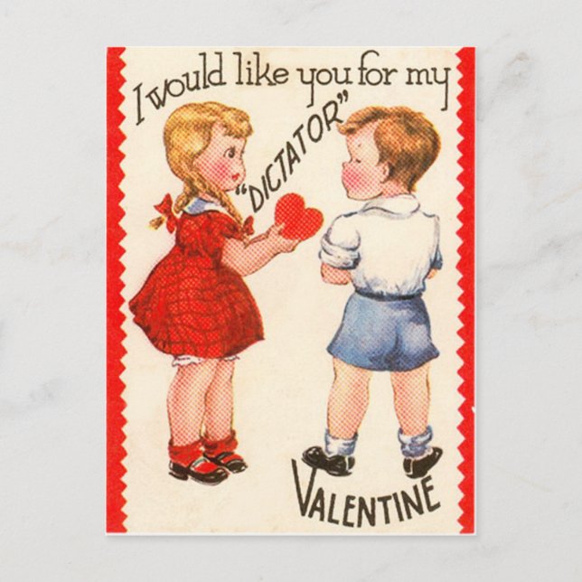 Vintage Retro "Dictator" Valentine Card (Front)