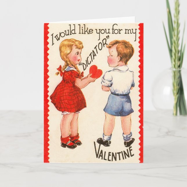 Vintage Retro "Dictator" Valentine Card (Front)