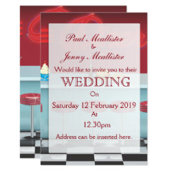 Vintage Retro Diner Wedding invite