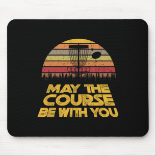 Vintage Retro Disc Golf May The Course Be With You Mouse Pad