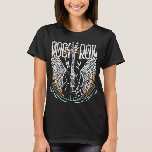 Vintage Retro Distressed 80s Rock  Roll Music Gui T_Shirt