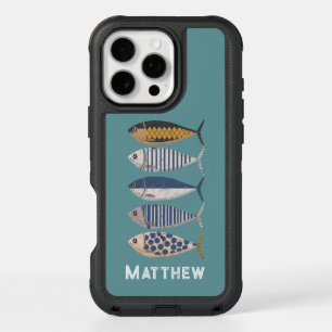 Vintage Retro Distressed Sardine,Custom Fisherman iPhone 16 Pro Max Case