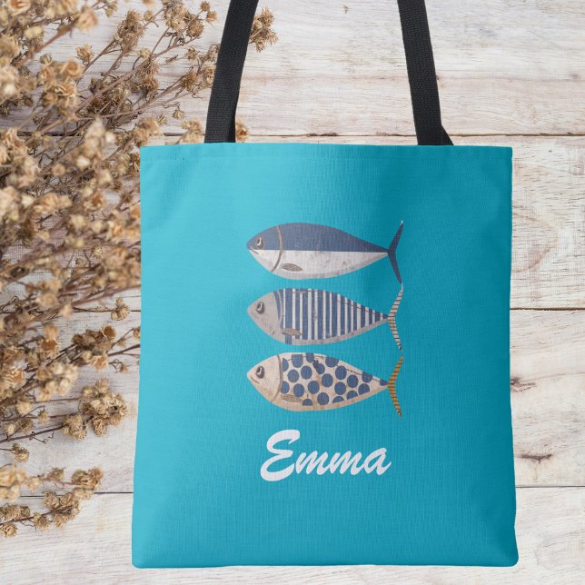 Vintage Retro Distressed Sardine,Custom Fisherman  Tote Bag (Creator Uploaded)