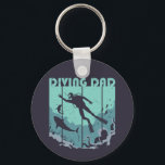 Vintage Retro Diving Dad Scuba Diver Father Keychain<br><div class="desc">Vintage and retro diving design for recreational scuba diver and professional deep sea diver. This funny and humorous merchandise is great for those who love scuba diving, snorkeling and exploring the ocean. Perfect for anyone who love to dive and swim underwater among sharks and fishes. Great Christmas gift and birthday...</div>
