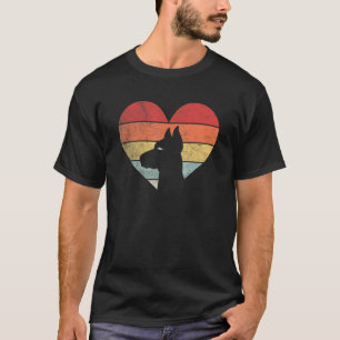 Vintage Retro Doberman Heart Silhouette Valentine' T-Shirt