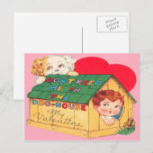 Vintage Retro Dog House Valentine Card | Zazzle