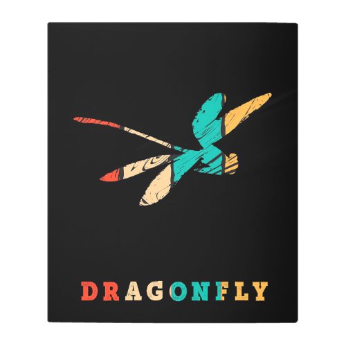 Vintage Retro Dragonfly  Cute Gift For Easter  Metal Print