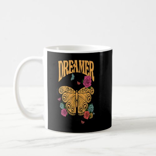 Vintage Retro Dreamer Butterfly 80s 90s Style  Coffee Mug