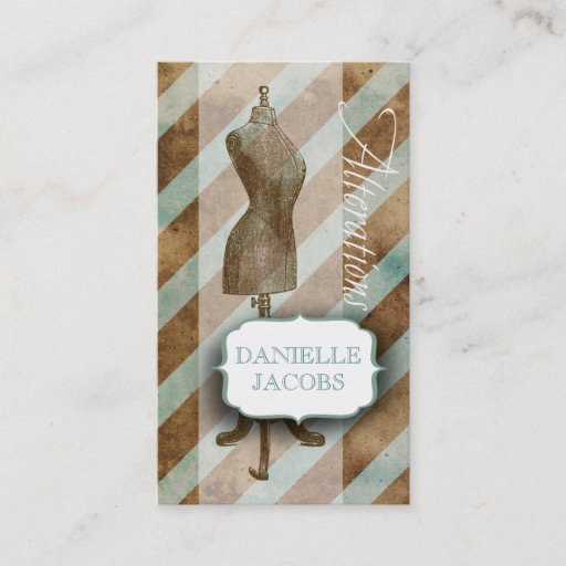 Customizable Vintage Retro Dress Form Alterations Card Business Card