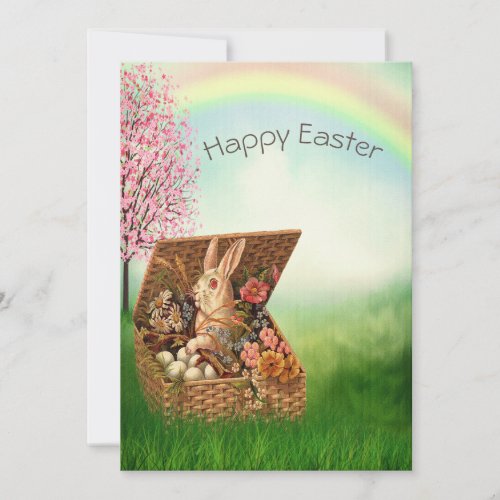 Vintage Retro Easter Bunny Holiday Card