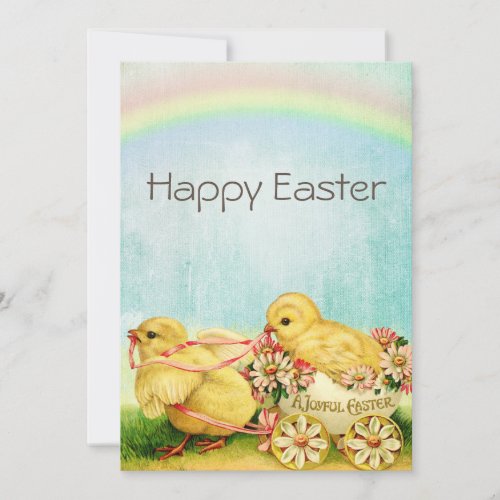 Vintage Retro Easter Chicks Holiday Card