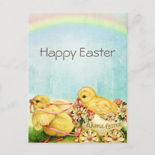 Vintage Retro Easter Chicks Holiday Card