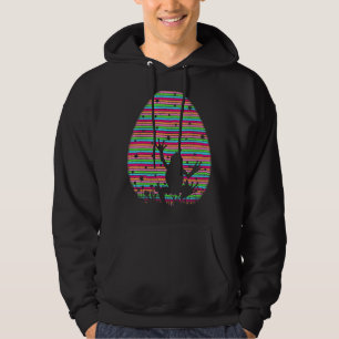Vintage Retro Easter Egg Tree Frog Easter Sunday Hoodie