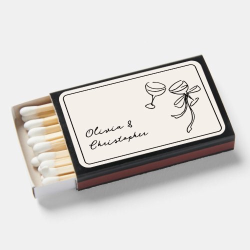Vintage Retro Elegant Champagne Sketch Custom Matchboxes