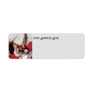 Vintage Retro Elvgren Phone Telephone Pin Up Girl Label