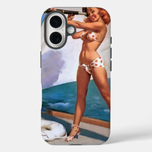 Vintage Retro Elvgren Sailing Sailor Pin-up Girl iPhone 16 Case