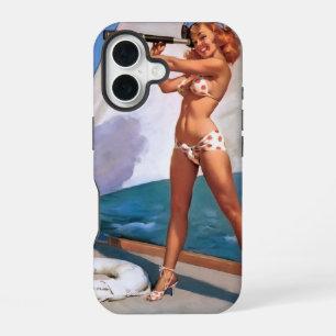 Vintage Retro Elvgren Sailing Sailor Pin-up Girl iPhone 16 Case