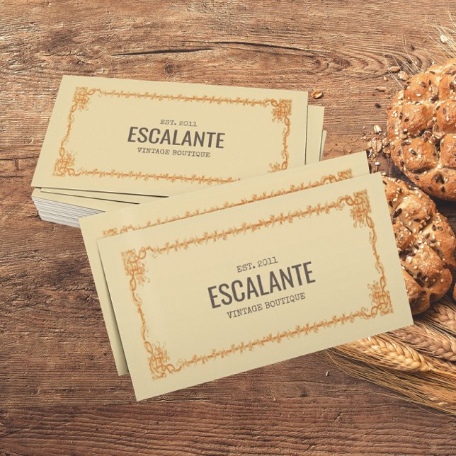 Vintage Retro Ephemera Frame Business Card (Creator Uploaded)