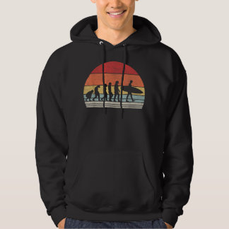 Vintage Retro Evolution Of Man Surfing Surfer Gift Hoodie
