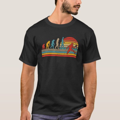 Vintage Retro Evolution  Tennis Player Playing T_Shirt