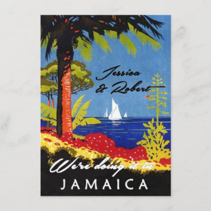 Vintage Retro Exotic Island Jamaica Wedding Invite