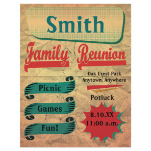 Vintage Retro Family Gathering Reunion Flyer