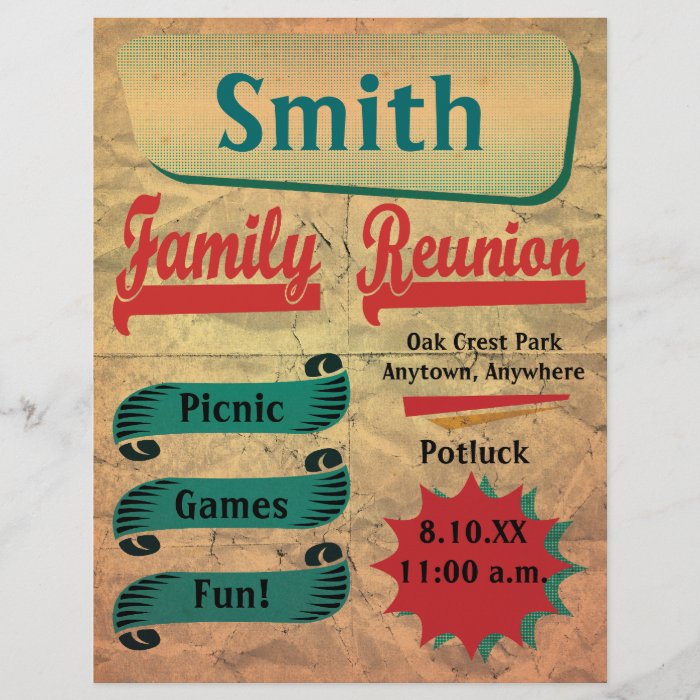 Vintage Retro Family Reunion Flyer