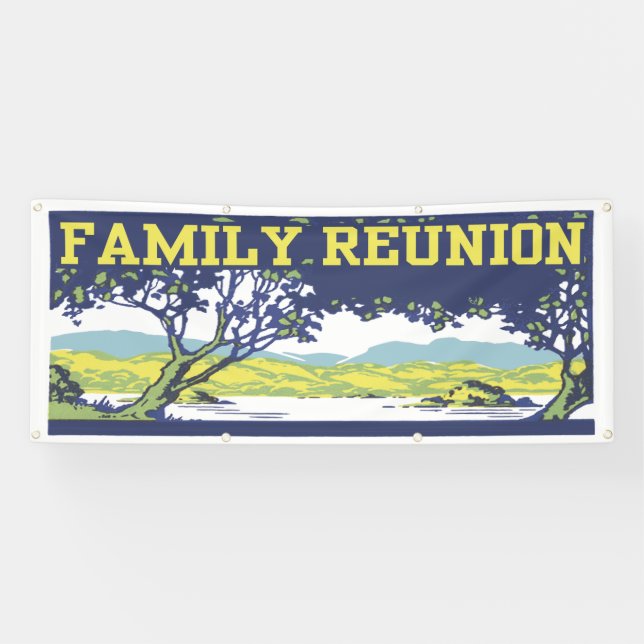 Vintage Retro Family Tree Banner (Horizontal)