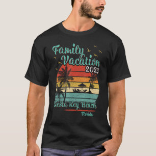 Vintage Retro Family Vacation 2023 Florida Siesta  T-Shirt