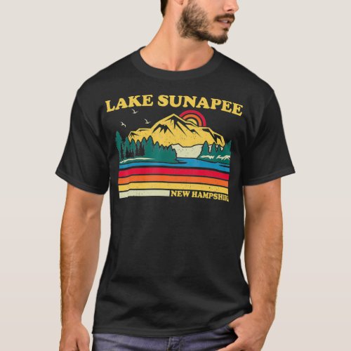 Vintage Retro Family Vacation New Hampshire Sunape T_Shirt