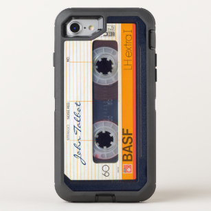 Vintage Retro Fashioned 80s Mixtape Audio Tape 3 OtterBox Defender iPhone SE/8/7 Case