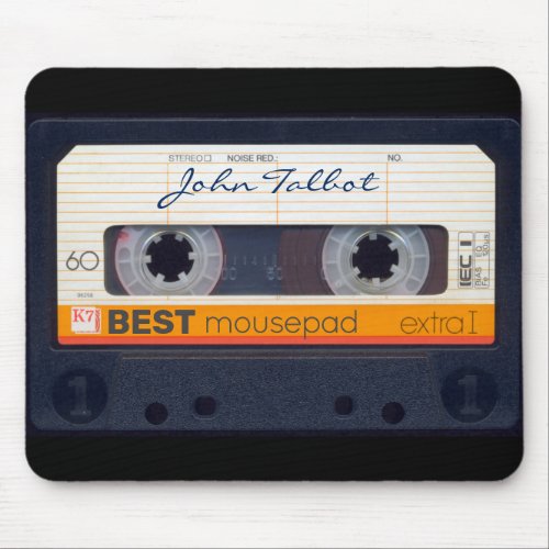 Vintage Retro Fashioned 80s Mixtape Audio Tape Tag Mouse Pad