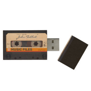 Vintage Retro Fashioned 80s Mixtape Audio Tape USB Wood Flash Drive