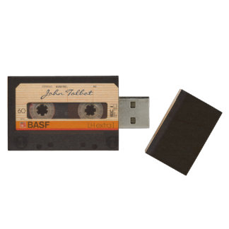 Vintage Retro Fashioned 80s Mixtape Audio Tape USB Wood Flash Drive
