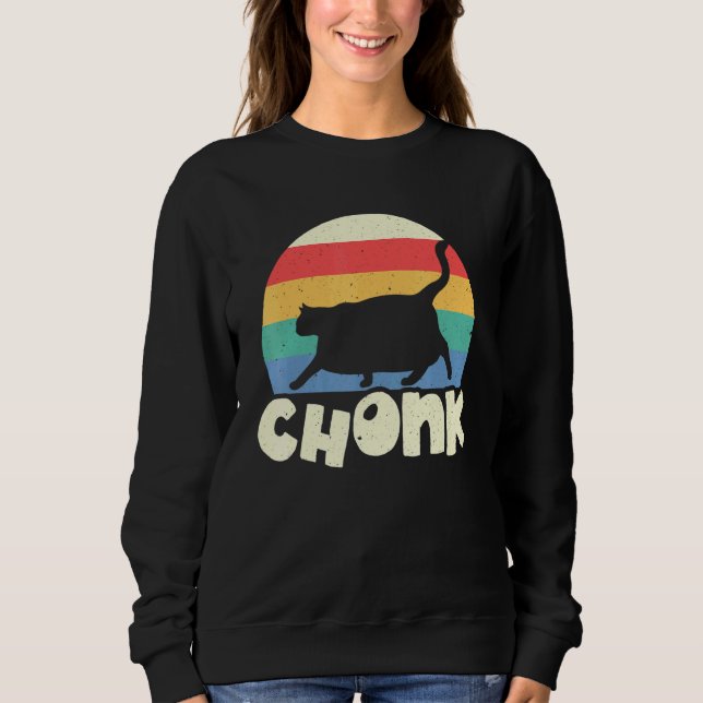 Vintage Retro Fat Cat Meme Sweatshirt (Front)