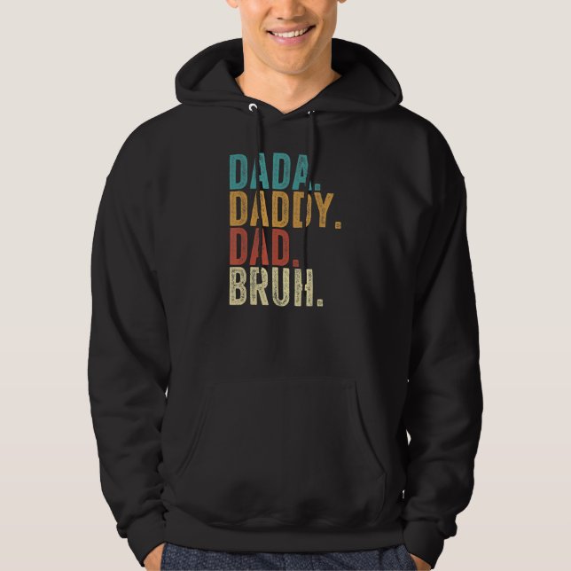 Vintage Retro Father Day Outfit Dada Daddy Dad Hoodie (Front)
