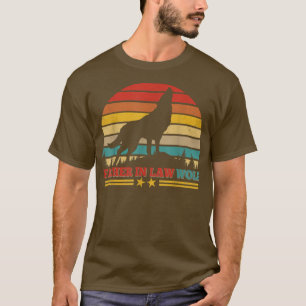 Vintage Retro Father In Law Wolf Funny Wolf Lover T-Shirt