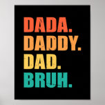 Vintage Retro Father's Day Outfit Dada Daddy Dad Poster<br><div class="desc">Vintage Retro Father's Day Outfit Dada Daddy Dad Bruh Gift. Perfect gift for your dad,  mom,  papa,  men,  women,  friend and family members on Thanksgiving Day,  Christmas Day,  Mothers Day,  Fathers Day,  4th of July,  1776 Independent day,  Veterans Day,  Halloween Day,  Patrick's Day</div>